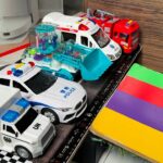 救急車のミニカーが走ります。サイレンありで坂道走行☆緊急走行｜Ambulance minicar runs in an emergency with sirens!