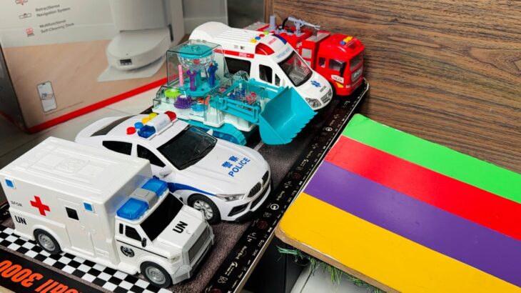 救急車のミニカーが走ります。サイレンありで坂道走行☆緊急走行｜Ambulance minicar runs in an emergency with sirens!