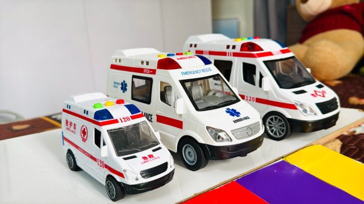 救急車のミニカーが走ります。サイレンありで坂道走行☆緊急走行｜Ambulance minicar runs in an emergency with sirens!