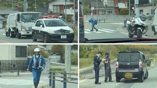 🚨衝撃🚨ゴミ収集車が事故🚨白バイ、パトカー出動🚨 #交通事故 #白バイ #パトカー