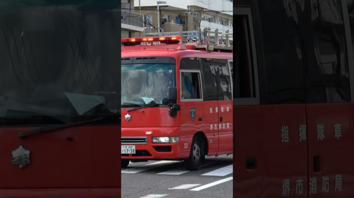 【緊急走行】本部第1指揮隊、緊急走行！！【堺市消防局】#shorts  #緊急走行 ＃消防車 #救急車 #emergency #fire #救急車＃サイレン