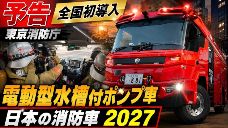 【予告】「日本の消防車2027」全国初導入！東京消防庁 電動型ポンプ車（EVポンプ車）