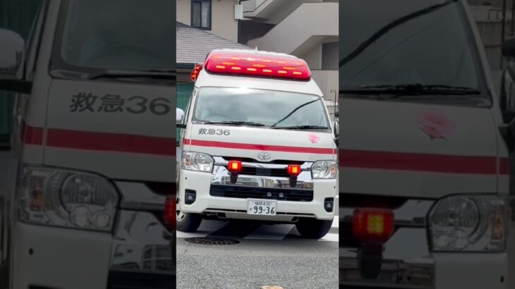 #福岡市消防局 #救急車 今日の夜7:00から公開！西本署姪浜救急小隊 救急36(市村Ⅰ号)緊急走行