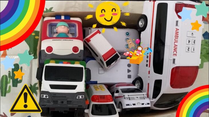 救急車のミニカー　坂道走行テスト！　救急車集合🚑　Ambulance Mini-car Slope Driving Test Ambulance Assemble 🚑🐹