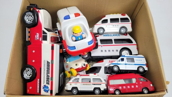 救急車のミニカーチェック！緊急走行テスト！坂道走行ですよ☆ Checking out the Toy Ambulance! Emergency driving test, siren sounds!