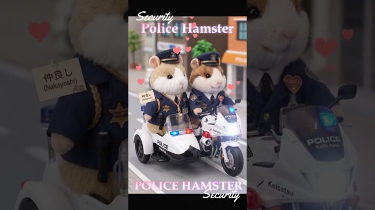 白バイ　パトカー　緊急走行　POLICE　HAMSTER　#ミミクリーペット　 #mimicrypet　 #西部警察OP