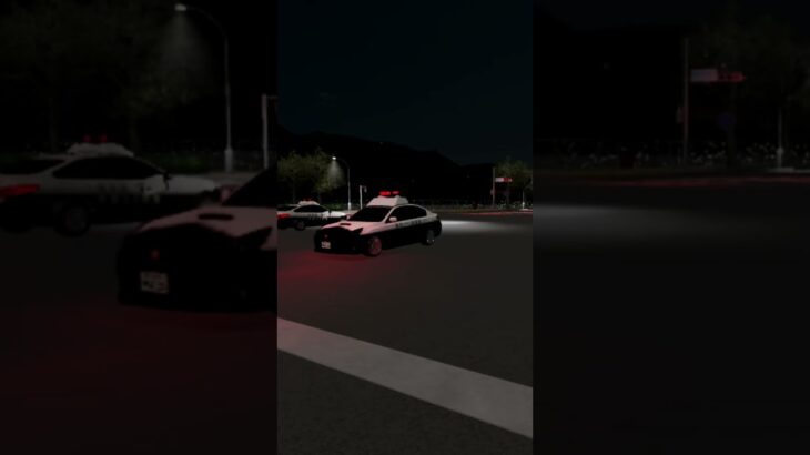 パトカーが交差点で入れ違い！！　　　　　　　　　　　　　　　#すくば市 #roblox #パトカー#緊急走行