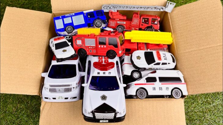 【パトカー🚓 救急車🚑 消防車🚒】坂道を走る！緊急車両 たくさんのはたらくくるま