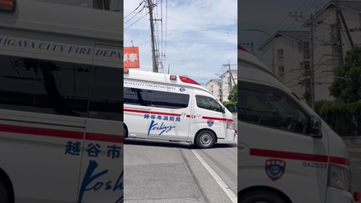 【今日も働く救急隊！】越谷市消防局　救急車　日産パラメディック。救急間久里1。出場シーン‼️(協力感謝あり)