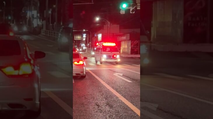住宅モードサイレンで国道467号線を緊急走行 アクティビーコン搭載ハイメディック救急車【南藤沢救急隊2・藤沢市消防局】