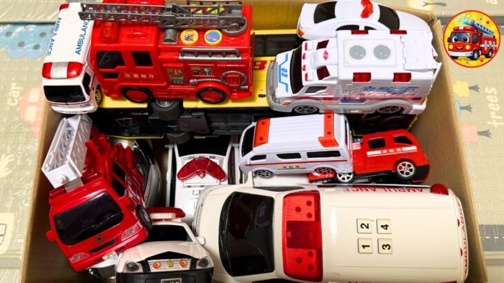 🚑🚒🚓救急車・消防車・パトカーのミニカーが緊急出動！坂道サイレン走行テスト🚨 Ambulance, Fire Truck & Police Car Emergency Siren Slope Test