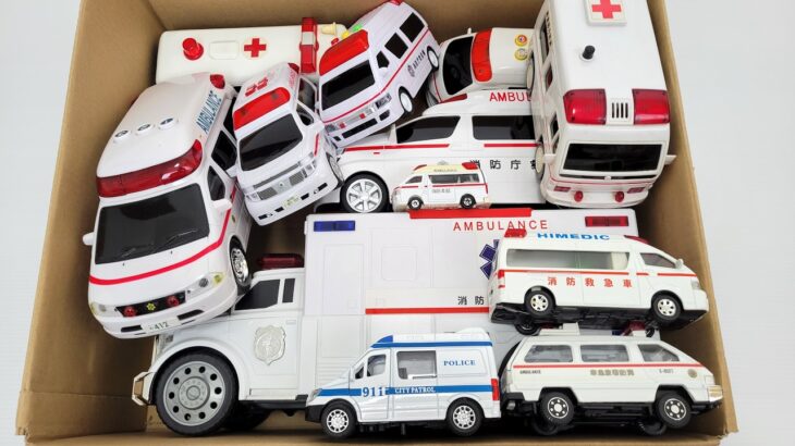 救急車のミニカー！緊急走行テスト！坂道走る☆Ambulance Minicar Run Down The Slope. Emergency Drive Test