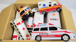 たくさんの『救急車』を箱にまとめ、坂道を走らせた。緊急走行テスト | “Ambulance” Minicar runs in an emergency. Slope driving test