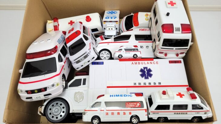 救急車のミニカー！緊急走行テスト！坂道走る☆Ambulance Minicars Run Down The Slope. Emergency Drive Test!