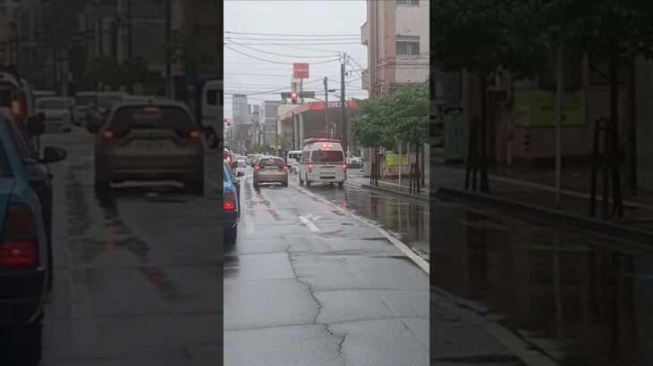 【緊急走行】交差点進入!鹿児島市立病院DMATドクターカー