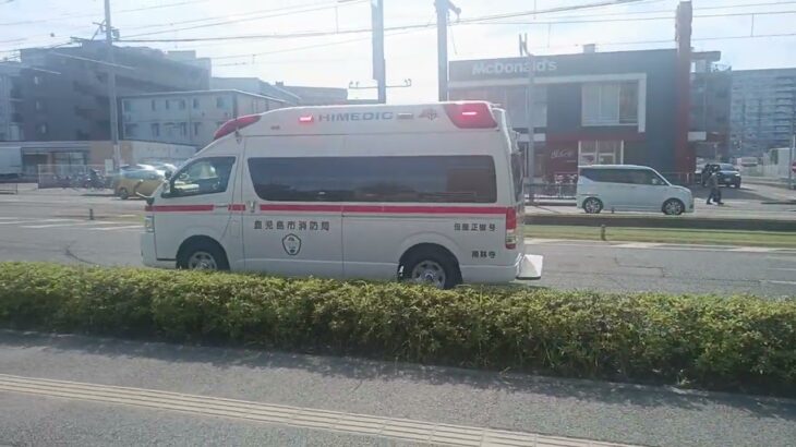 【緊急走行】導入開始されたばかりの救急車が市立病院へ救急搬送!鹿児島市消防局南林寺救急隊