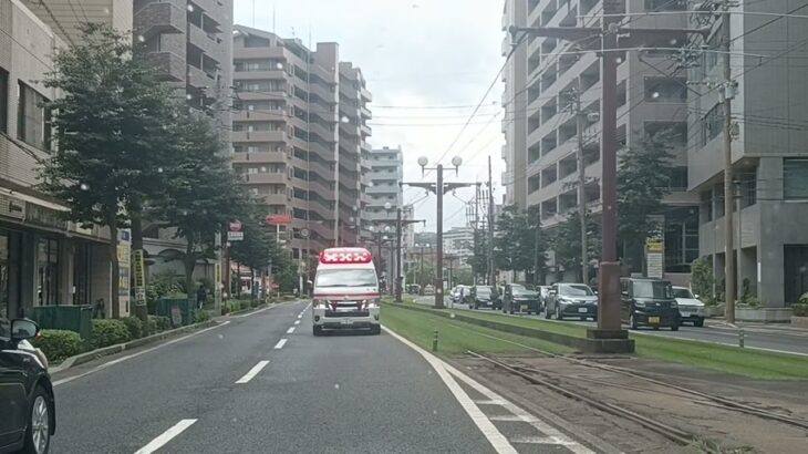 【緊急走行】反対車線走行!まさかの前から救急車が…この後進路を譲りました!鹿児島市消防局甲南救急隊