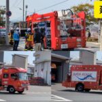 （建物火災）はしご車、救助などが緊急出動