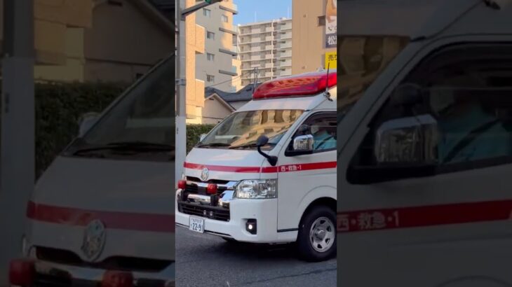 松戸市消防局　西口消防署　救急車　緊急走行