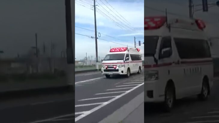 【市外搬送・ワンオペする救急車！】草加八潮消防局　救急車(ハイメディック) 救急草加北1。緊急走行シーン！