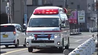 【夏場本当に忙しい救急隊！】越谷市消防局　救急車(ハイメディック) 救急大袋1。緊急走行シーン！