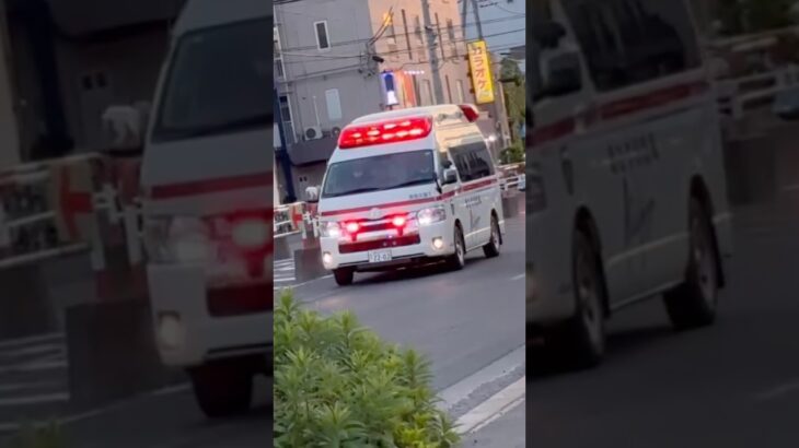 【夕方の救急車！】越谷市消防局　救急車　救急大袋1。緊急走行シーン！　視聴者提供。