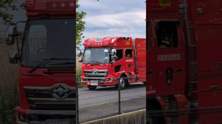 【釣りをしていたらまさかの目の前を消防車が緊急走行！】警戒事案に出動してきた川越地区消防局 川島1#shorts