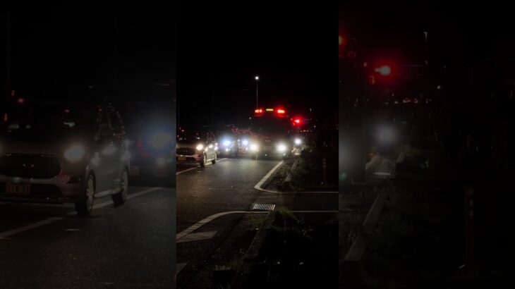 花火大会終了直後に消防車3台緊急走行　#消防車 #緊急走行