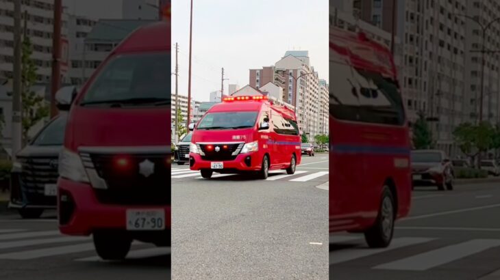 【緊急走行】須磨75、緊急走行！【神戸市消防局】#shorts  #ショート #消防署 #消防車 #fire #firefighter #サイレン#救急車 #救急 #はしご車