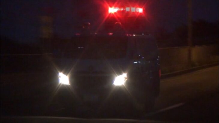 【緊急走行】夜に響くサイレン音。事故処理車 青森県警察