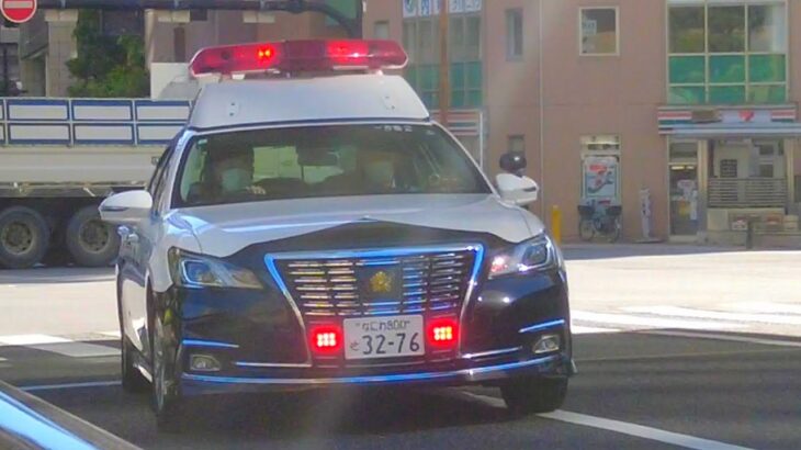 大阪や！肥後橋を緊急走行するパトカー
