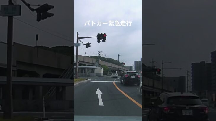 正面から来たパトカーを譲るだけの動画 #緊急走行 #交差点 #松江市 #袖師