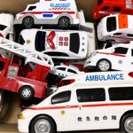🚑🚒🚓 救急車・消防車・パトカーのミニカーを箱に集めてサイレン緊急出動！坂道走行テスト【子供向け】