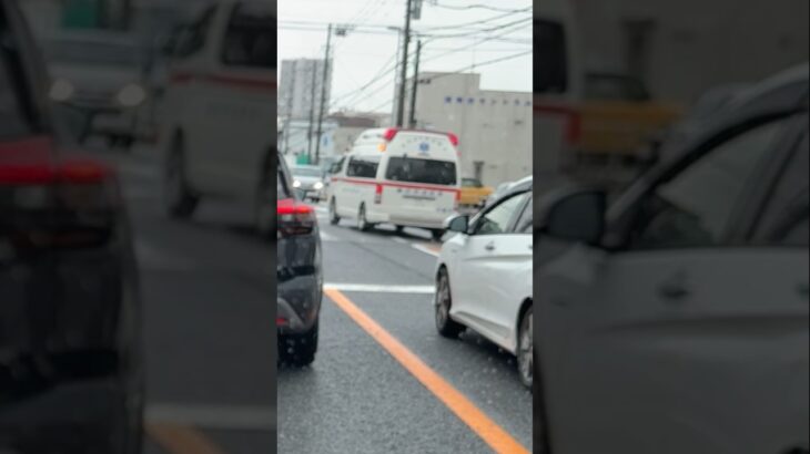 合成音声を流し交差点を通過 ハイメディック救急車【北藤沢救急隊・藤沢市消防局】