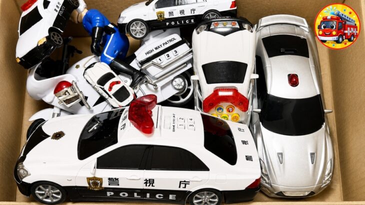 🚓 パトカーのミニカーだけ大量に箱に集めてみた！サイレン鳴らして緊急出動＆坂道走行テスト☀️夏休み【子供向け】