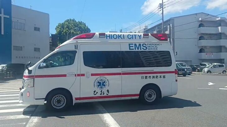 【緊急走行】いろんな方向から救急車が交差点進入!鹿児島市消防局西本署非常用救急　日置市消防本部日消救急2