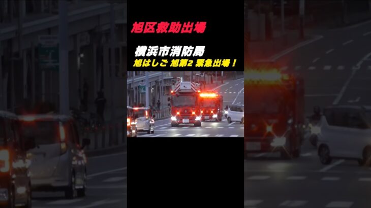 旭区救助指令！ 旭はしご 旭第2 緊急出場！ #消防車 #firetruck #緊急走行 #消防 #横浜消防 #横浜市消防局