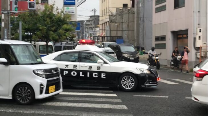 【緊急走行】千里丘交差点を右折！大阪府警　210系パトカー