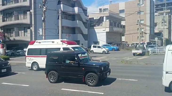 【緊急走行】ハイメディック救急車交差点進入!鹿児島市消防局中央本署救急隊