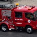消防車　緊急走行　ポンプ車