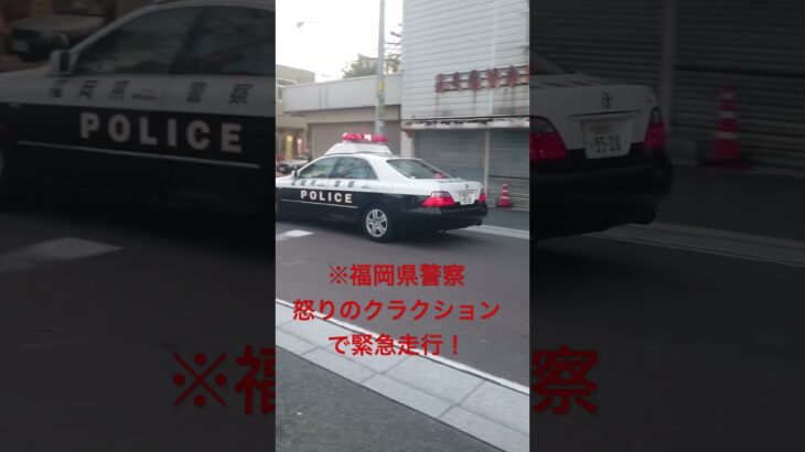 福岡県警察怒りのクラクションで緊急走行🚨🚨