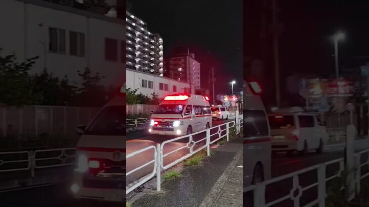 京成線船橋競馬場駅付近にて救急車緊急走行