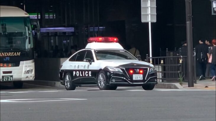🚨交差点を警戒するパトカー🚨大阪府警🚨 #パトカー #大阪府警 #赤色灯