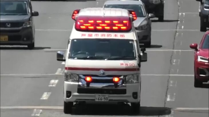 🚨救急車🚨緊急走行🚨響き渡るサイレン🚨芦屋市消防本部🚨 #救急車 #緊急走行 #サイレン