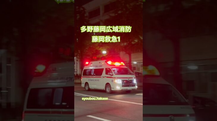 （緊急走行🚨）多野藤岡広域消防　藤岡救急1 #救急車 #緊急車両 #群馬県 #群馬県救急車
