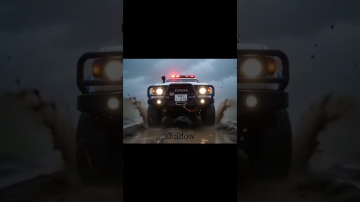 ランクル緊急車両 悪路走行　#AI #パトカー #緊急車両