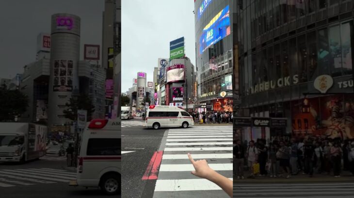 緊急出動 救急車 渋谷スクランブル交差点 東京消防庁 Emergency Ambulance Rushing Through Shibuya Scramble Crossing! 🚨 #Shorts