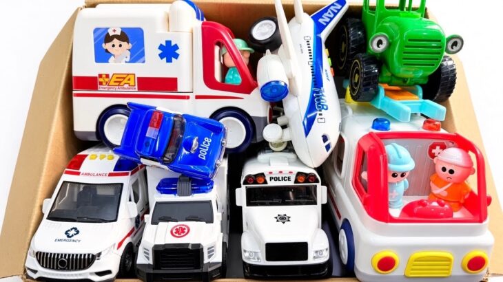 救急車とパトカーの緊急走行テスト！サイレン音と飛行機おもちゃ★Kids Toy Cars⁠