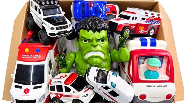救急車とハルクおもちゃの大集合!パトカーと緊急走行テスト★Kids Toy Cars