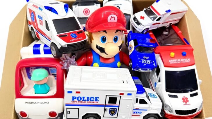 救急車とパトカーのミニカーが出動！緊急走行テスト！サイレン鳴るよ★Kids Toy Cars
